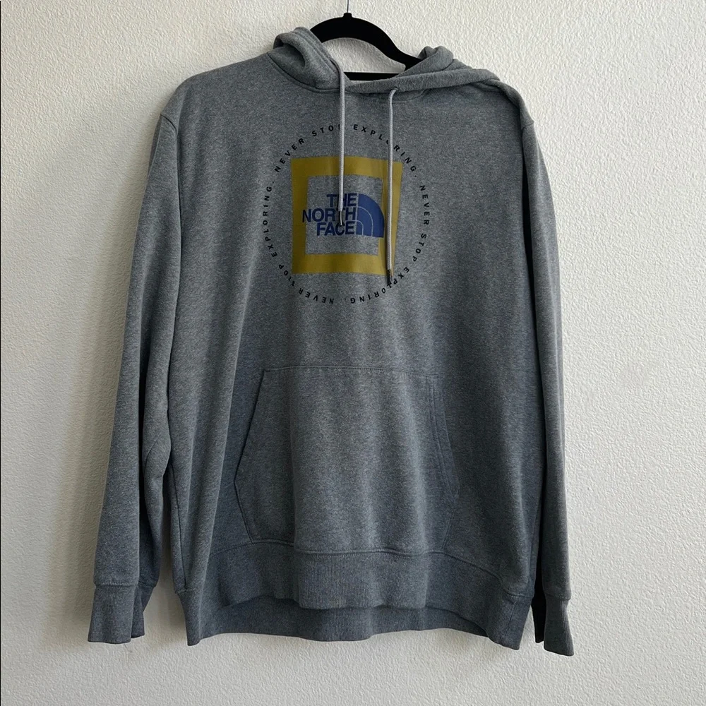 The North Face Front Graphic Never Stop Exploring Logo Hoodie Grey Men's XL